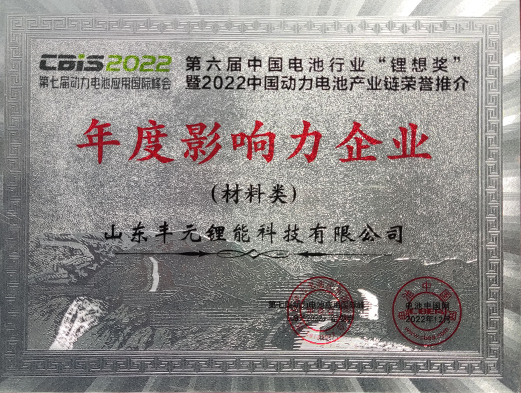 “鋰想獎”年度影響力企業(yè)