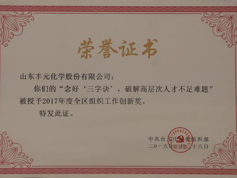 臺兒莊區組織工作創(chuàng  )新獎